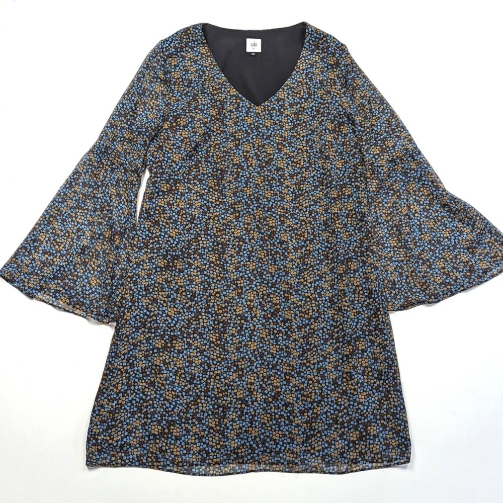 Cabi Dress Women's Size Medium Shift Floral 3648 Poise Bell Sleeves